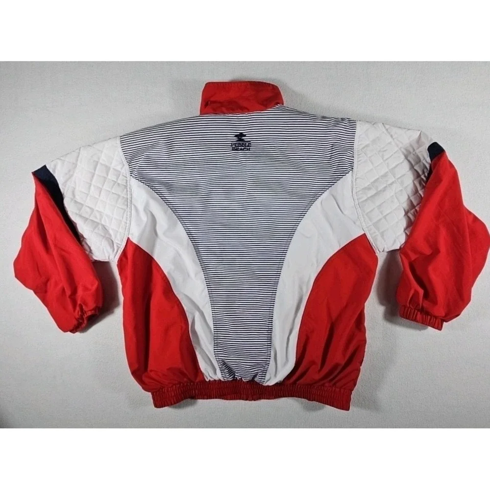 Vintage Pebble Beach‎ Color Block Windbreaker Red White Blue Size Small
